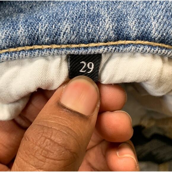 7 For All Mankind Jeans Womens 29 Denim Distressed Ankle Straight Busted Knee - Picture 10 of 12